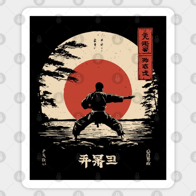 Martial Arts Master in Ukiyo-e Serenity Sticker by TuncGK
